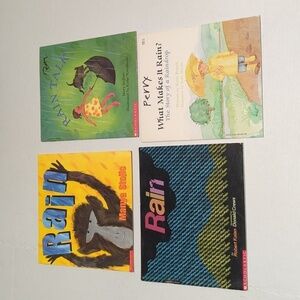 Scholastic Rain Themed Paperback Book Set of 4 Books - Used